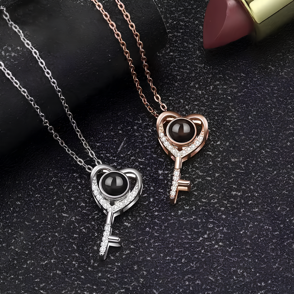 Lorawish Key Charm Projection Necklace