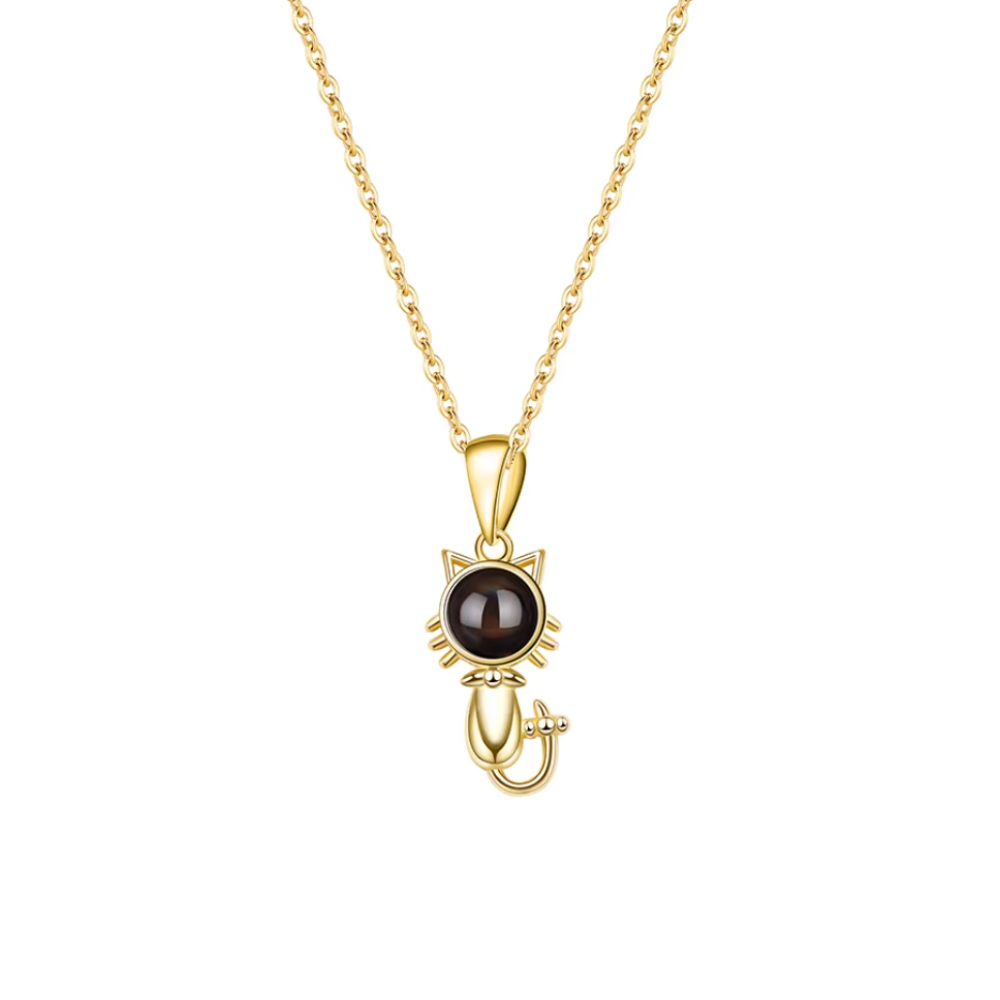 Lorawish Kitty Charm Projection Necklace