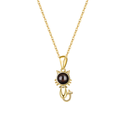 Lorawish Kitty Charm Projection Necklace