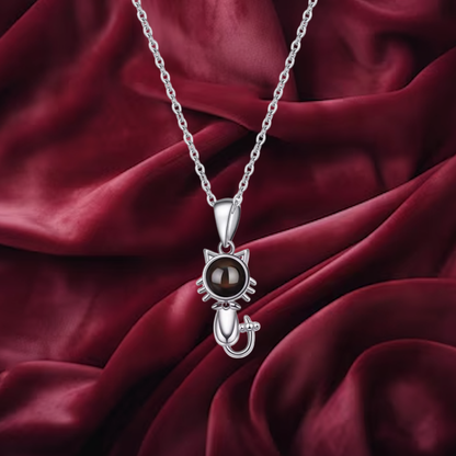 Lorawish Kitty Charm Projection Necklace