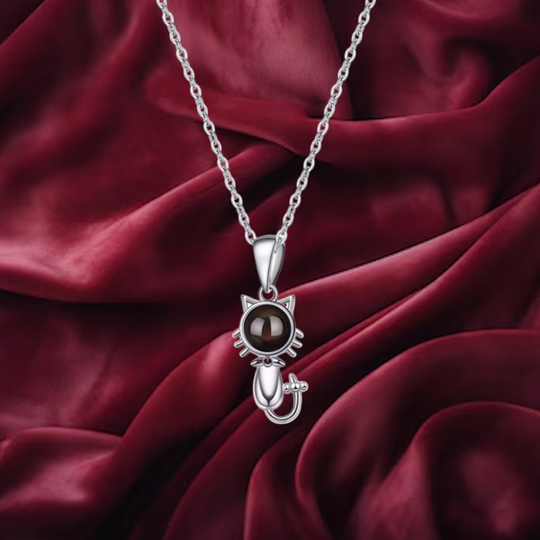 Lorawish Kitty Charm Projection Necklace