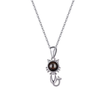 Lorawish Kitty Charm Projection Necklace