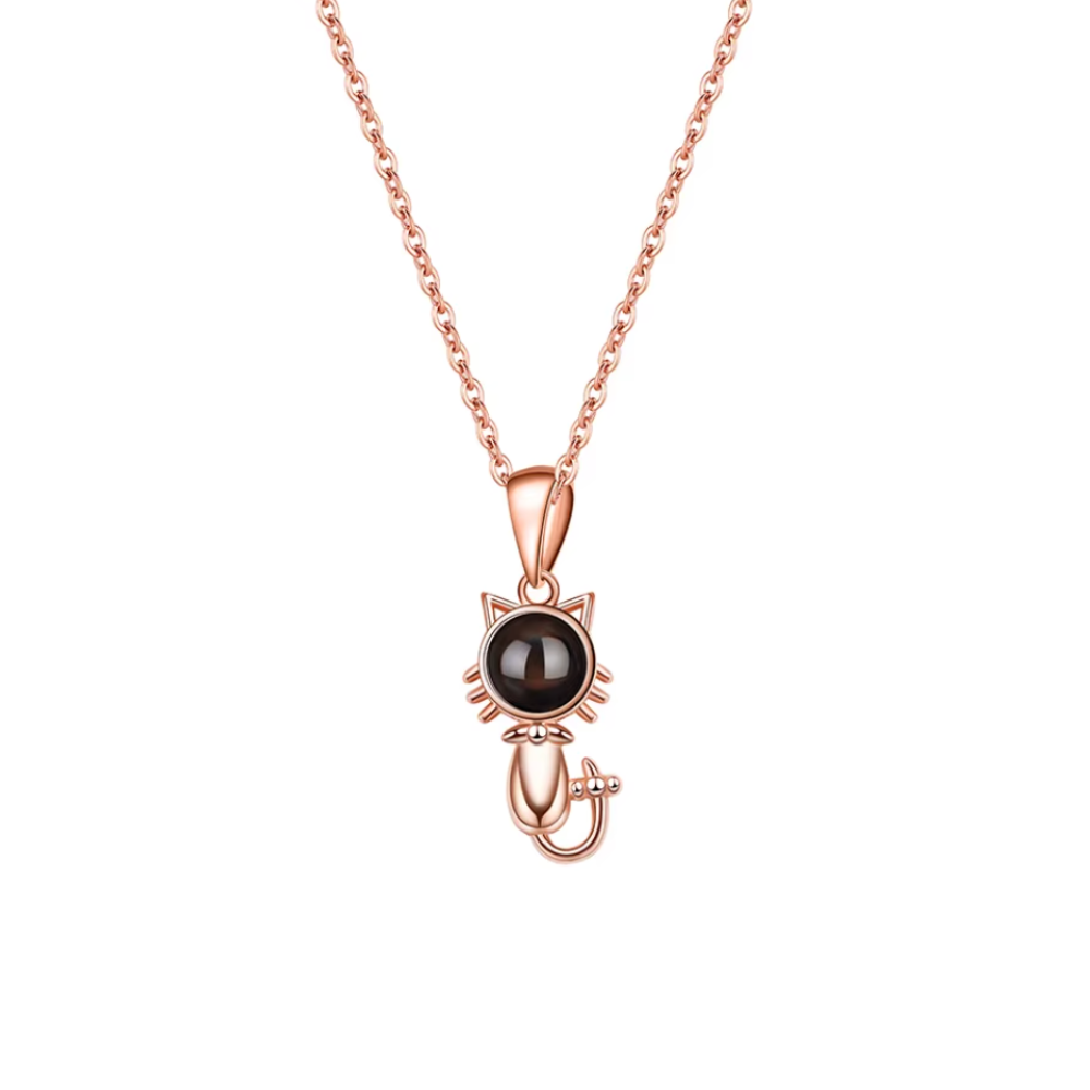 Lorawish Kitty Charm Projection Necklace