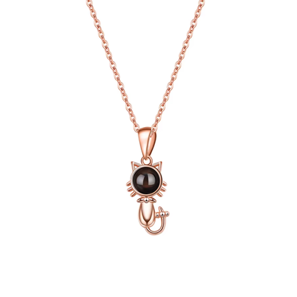 Lorawish Kitty Charm Projection Necklace