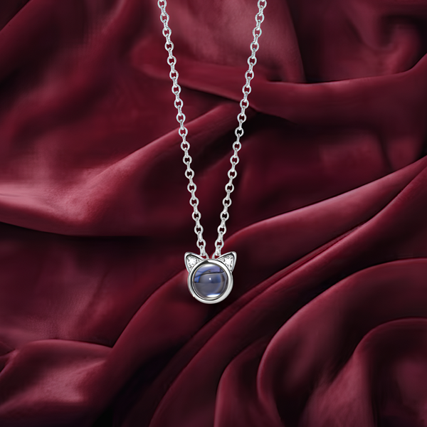 Lorawish Cat Ear Charm Projection Necklace