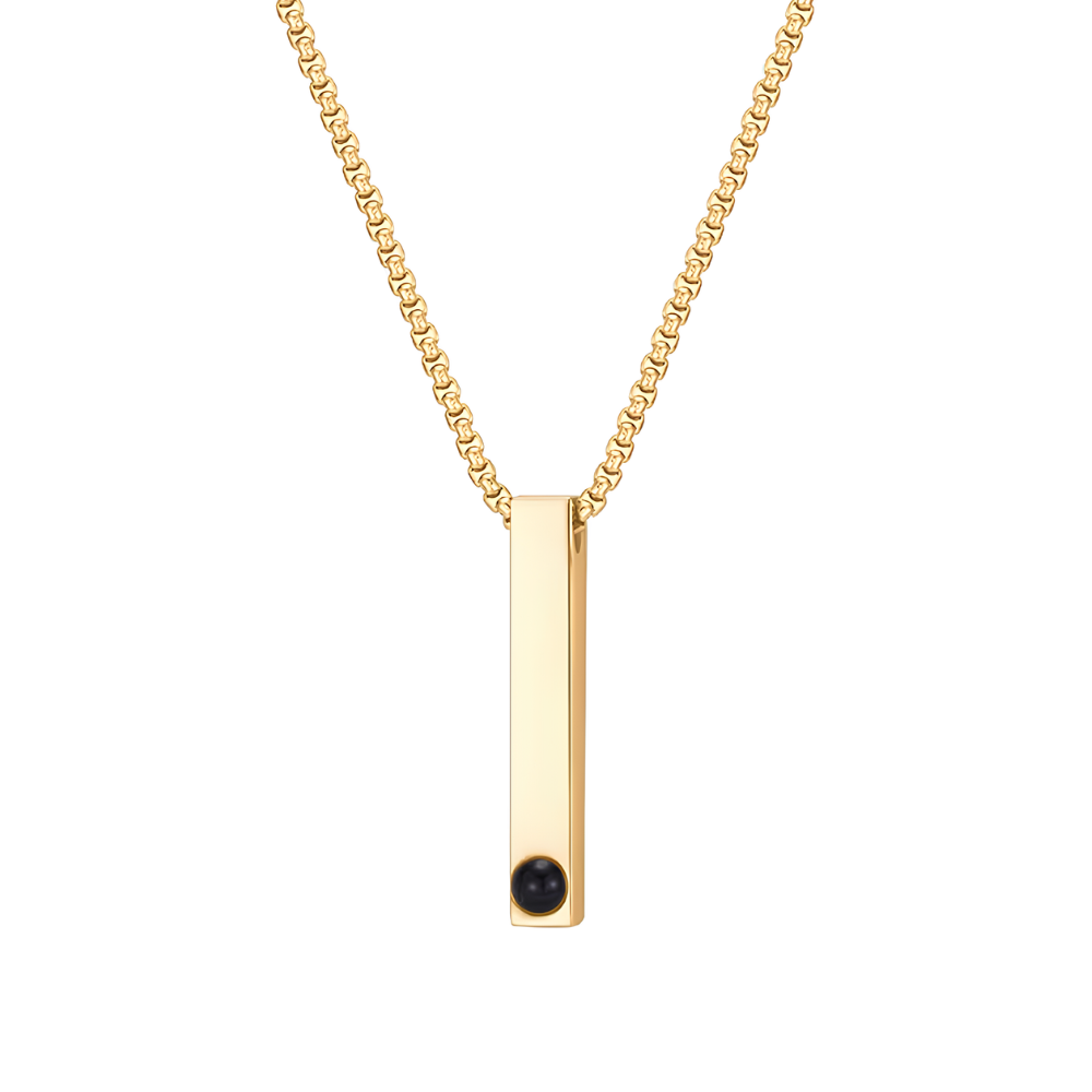 Lorawish Men’s Vertical Bar Projection Necklace