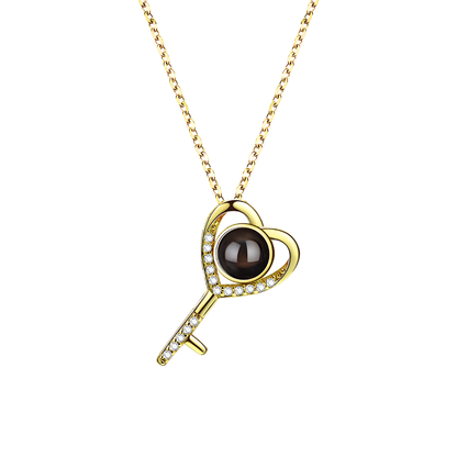 Lorawish Key Charm Projection Necklace