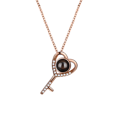 Lorawish Key Charm Projection Necklace