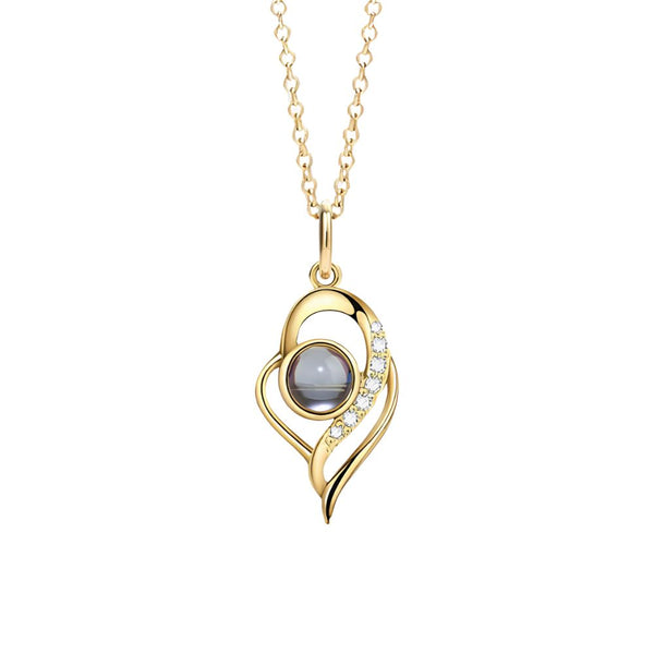 Lorawish Elegant Heart Projection Necklace